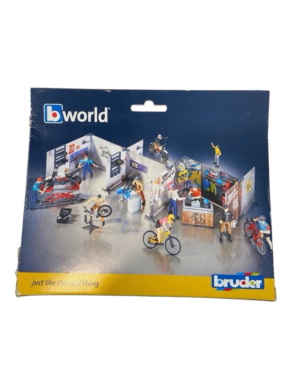 Bruder Bworld Bike Workshop Playset W/ Accessories & Cyclist Figurine